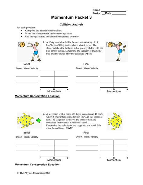 find the change in <b>momentum</b> of the van _____ iv. . Momentum and collisions worksheet pdf